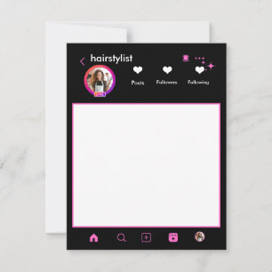 Hair Stylist Pink Makeup Artist Instagram QR CODE  Note Card