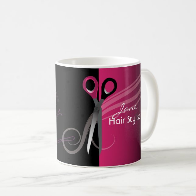 Hair stylist pink mug (Front Right)