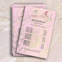 hair stylist pink price list  flyer