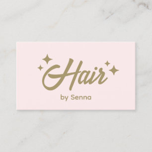 Hair Stylist Pink Retro Stars Business Card