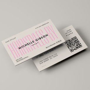 Hair Stylist Pink Sand Minimal Beauty Professional Business Card