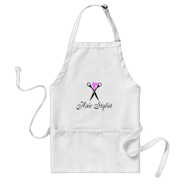 Hair Stylist (Pink/Scissors) Adult Apron (Front)