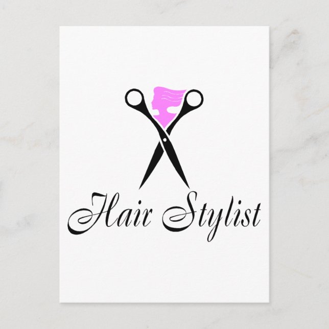 Hair Stylist (Pink/Scissors) Postcard (Front)