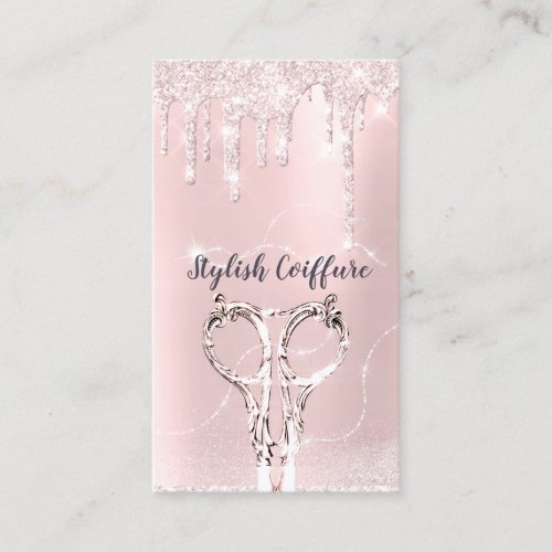 Hair Stylist Pinky Drips Glitter Coiffure Instagra Business Card