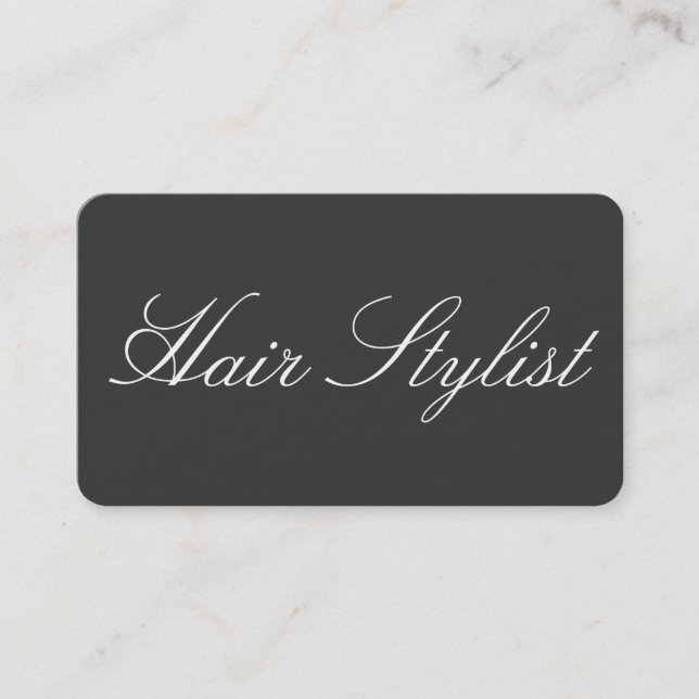 Hair Stylist Plain Simple Clean Gray Professional Business Card (Front)