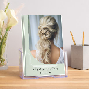 Hair Stylist Price List Sage Green Bi-Fold Brochure
