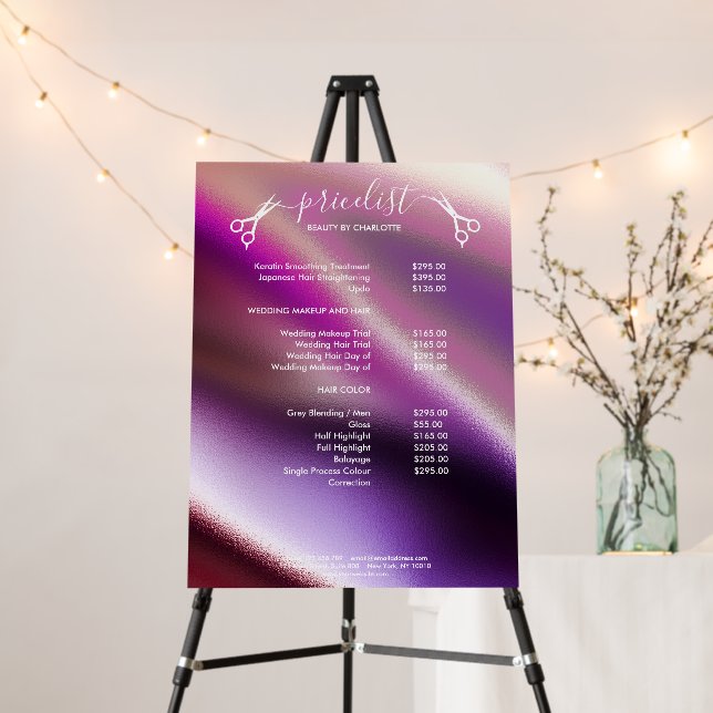 Hair Stylist Pricelist   Foam Board (In Situ (Stand))
