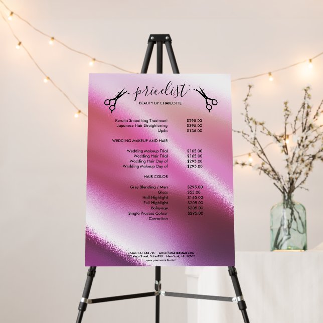 Hair Stylist Pricelist  Foam Board (In Situ (Stand))