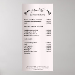 Hair Stylist Pricelist Poster