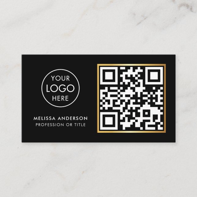Hair Stylist Professional QR Code Logo Modern Business Card (Front)