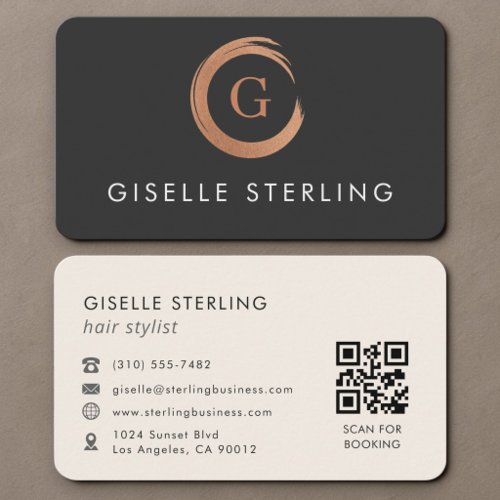 Hair Stylist QR Code Business Card
