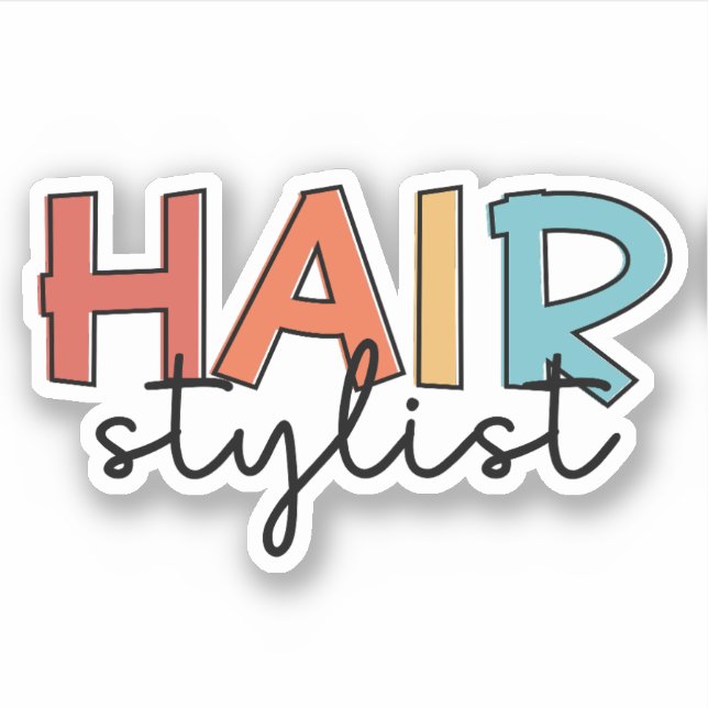Hair Stylist Retro Hairdresser Cute Sticker (Front)