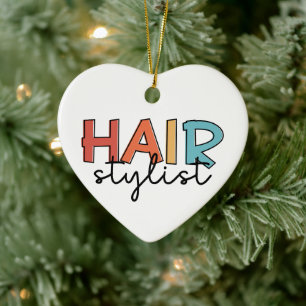 Hair Stylist Retro Hairdresser Gift Ceramic Ornament