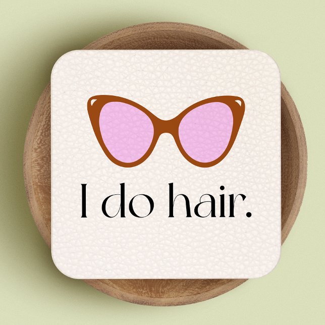 Hair Stylist Retro Sunglasses Square Business Card (Creator Uploaded)