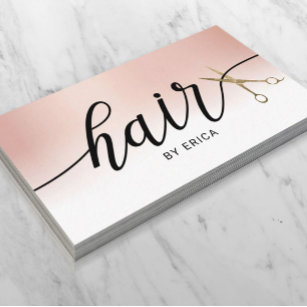 Hair Stylist Rose Gold Beauty Salon Elegant Appointment Card