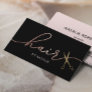 Hair Stylist Rose Gold Calligraphy Beauty Salon Business Card