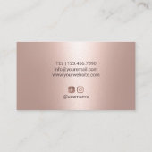 Hair Stylist Rose Gold Glitter Drips Beauty Salon Business Card (Back)