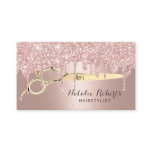 Hair Stylist Rose Gold Glitter Drips Beauty Salon Business Card Hair Stylist Rose Gold Glitter Drips Beauty Salon Business Card