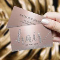 Hair Stylist Rose Gold Luxury Beauty Salon Business Card