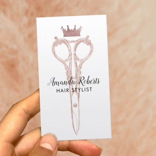 Hair Stylist Rose Gold Scissor  Crown Appointment