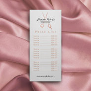 Hair Stylist Rose Gold Scissor Minimal Price List Rack Card at Zazzle