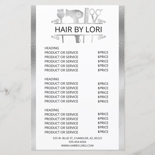 Hair Stylist Rose Gold Services  (Front)