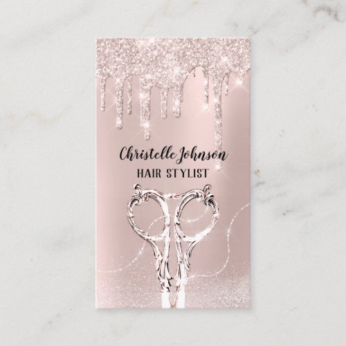 Hair Stylist Rose  Hairdresser Drips Coiffure Business Card