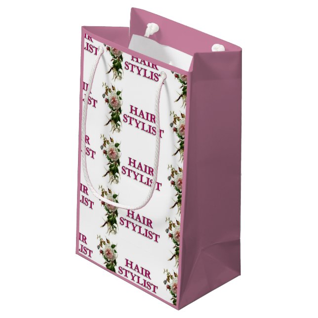 Hair Stylist Rose Small Gift Bag (Back Angled)
