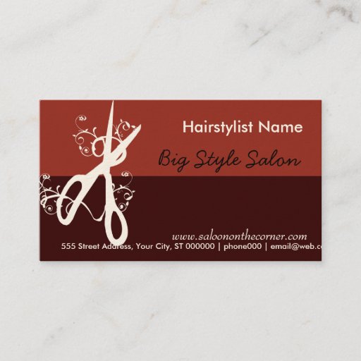 Customizable Classic Hair Stylist Salon - Spa Business Card Template