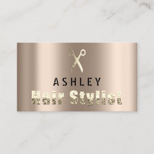 Hair Stylist Salon Bronze Gold Appointment Card