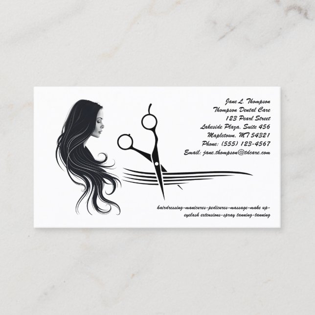 Hair Stylist & Salon Business Card (Front)