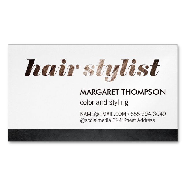 Hair Stylist / Salon Business Card Magnet (Front)