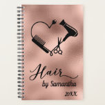 Hair Stylist Salon Business Rose Gold Scissors Planner<br><div class="desc">This design was created though digital art. It may be personalized in the area provided or customizing by choosing the click to customize further option and changing the name, initials or words. You may also change the text color and style or delete the text for an image only design. Contact...</div>