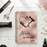Hair Stylist Salon Business Rose Gold Scissors Planner<br><div class="desc">This design was created though digital art. It may be personalized in the area provided or customizing by choosing the click to customize further option and changing the name, initials or words. You may also change the text color and style or delete the text for an image only design. Contact...</div>