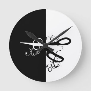 Hair Stylist Salon Hairstylist Craft Scissors Round Clock