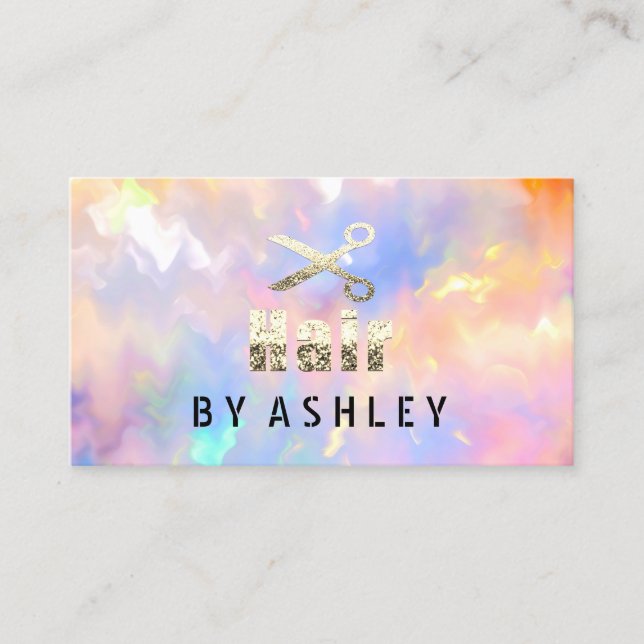 Hair Stylist Salon Holographic Appointment Card (Front)