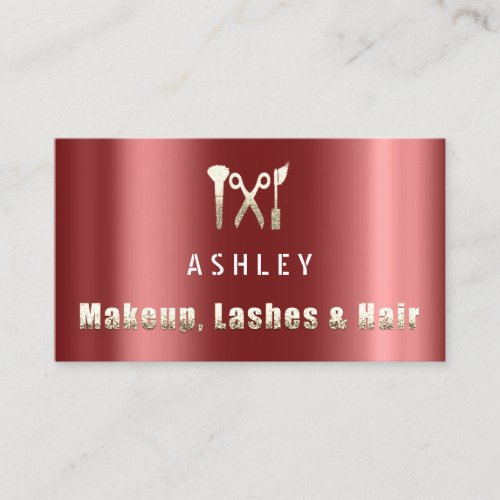 Hair Stylist Salon Makeup Lash Appointment Burgund Business Card