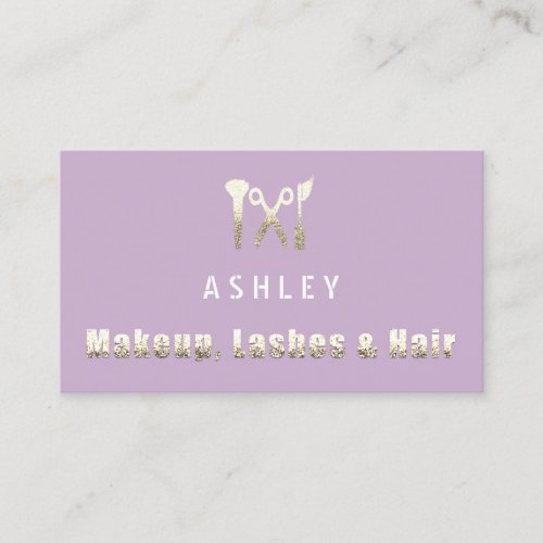 Hair Stylist Salon Makeup Lash Appointment Purple Business Card