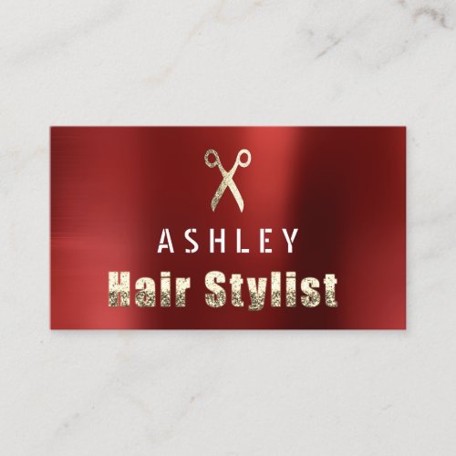 Hair Stylist Salon Marsala Gold Appointment Card