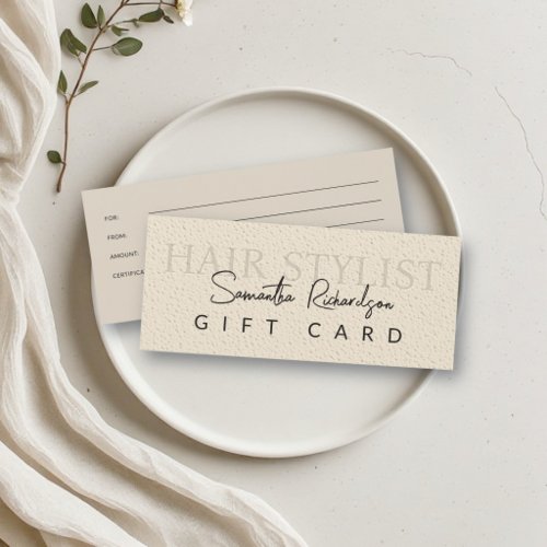 Hair Stylist Salon Minimal Modern Boho Gift Card