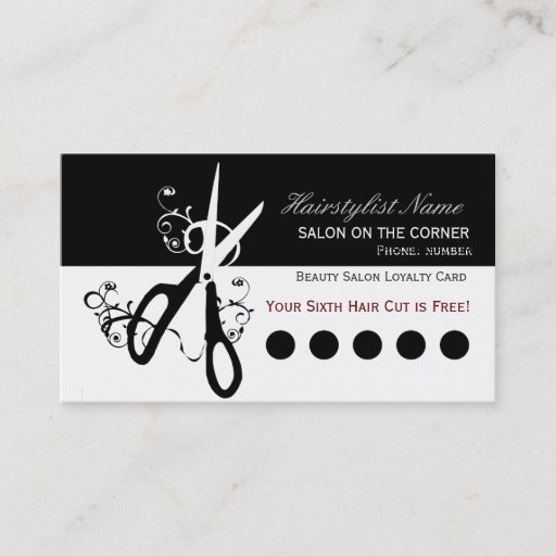 Customizable Salons Black and White  Scissors Business Card Templates