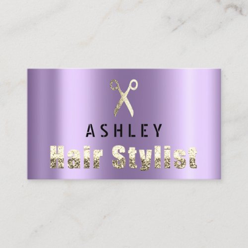 Hair Stylist Salon Purple Gold Appointment Card