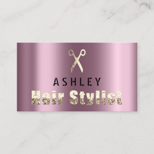 Hair Stylist Salon Rose Gold Appointment Card