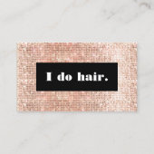 Hair Stylist Salon Rose Gold Faux Sequins  Business Card (Front)