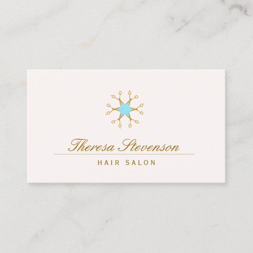 Customizable Simple Elegant Hair Stylist Salon Scissors Logo Business Cards
