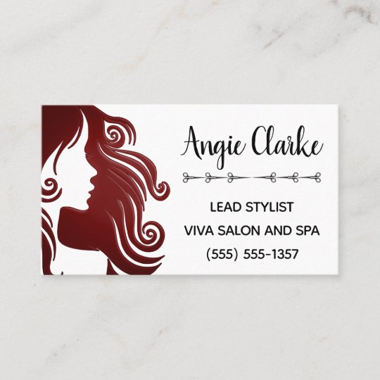 Hair Stylist Salon Silhouette Business Appointment Card Zazzle Com