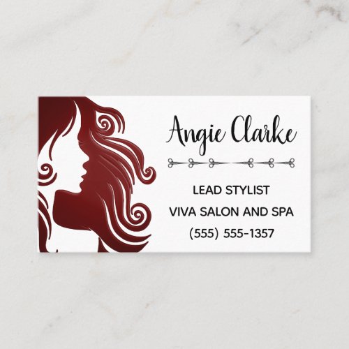 Hair Stylist Salon Silhouette Business Appointment Card