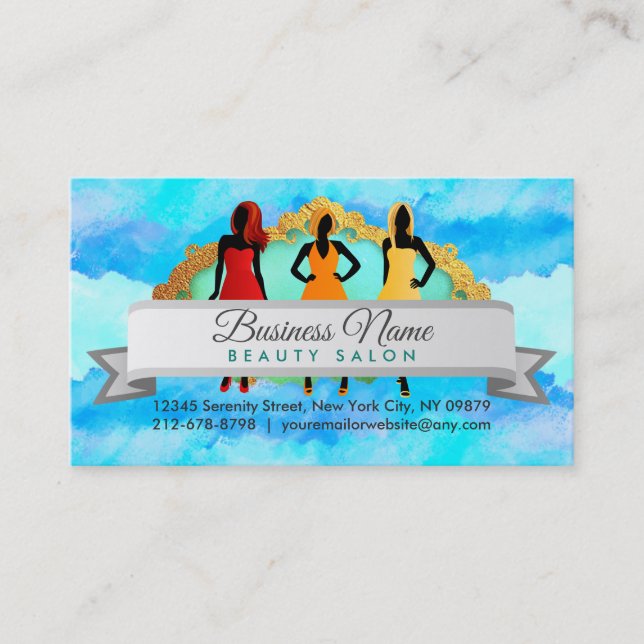 Hair Stylist Salon Slogans Business Cards (Front)