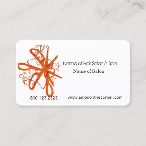 Customizable Salon Spa Swirl Scissors Business Card Templates