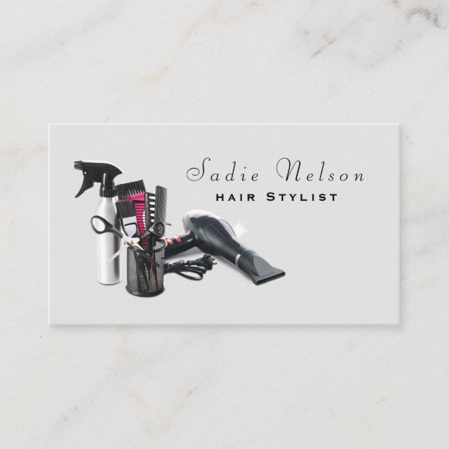 Hair stylist Salon Tools Beauty Business Card (Front)